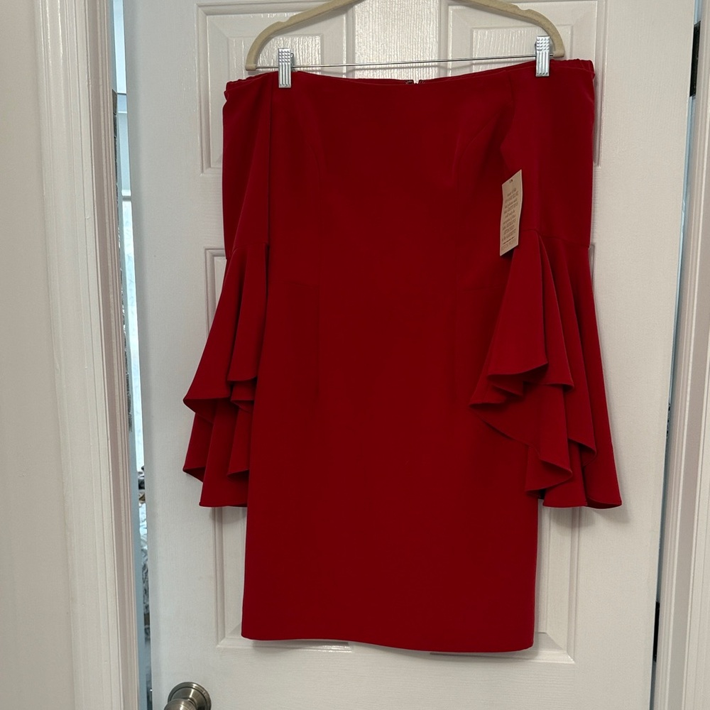 Boston Proper Vibrant Red Dress